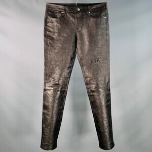 RtA Size 30 Black Leather Jean Cut Slim Tapered Casual Pants